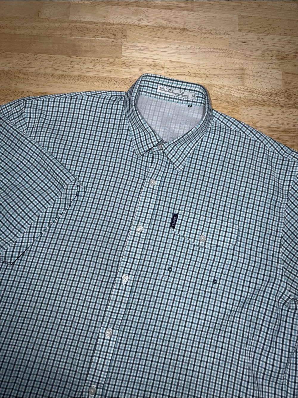 Criquet Seersucker Checkered Outdoor Fishing Button Down Shirt Vented Mens 2XL